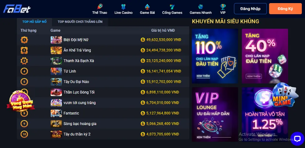 Banner khuyến mãi betking nổ hũ